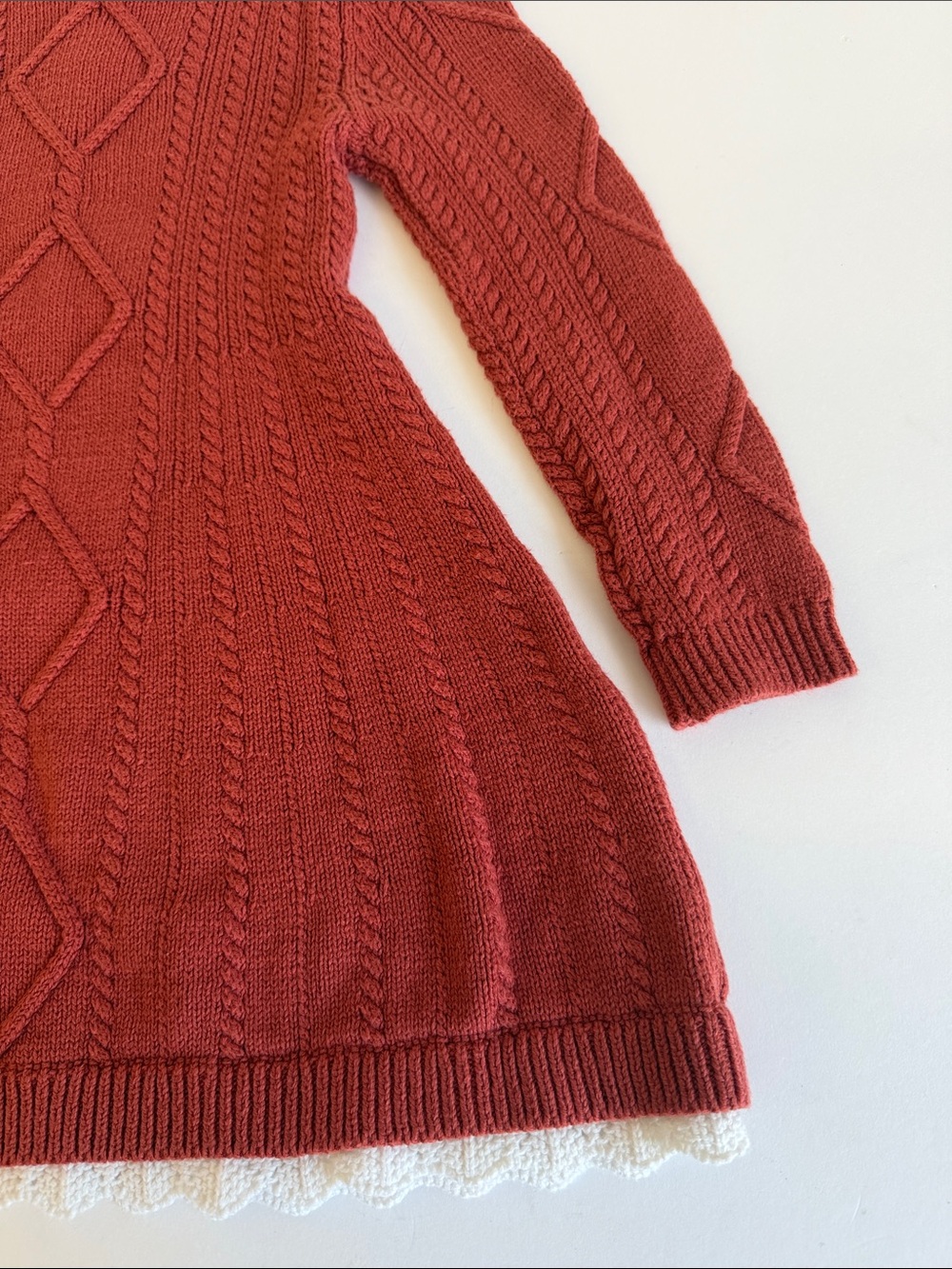 Cupcakes and Cashmere Toddler's Daisy Coral Cable Knit Sweater Dress - Picture 12 of 14